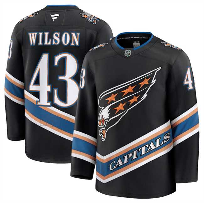 Men%27s Washington Capitals #43 Tom Wilson Black 2024-25 Alternate Stitched Hockey Jersey Dzhi->washington capitals->NHL Jersey
